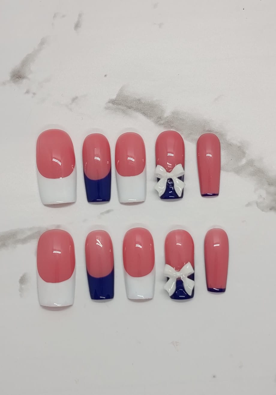 Square French Pink and Navy