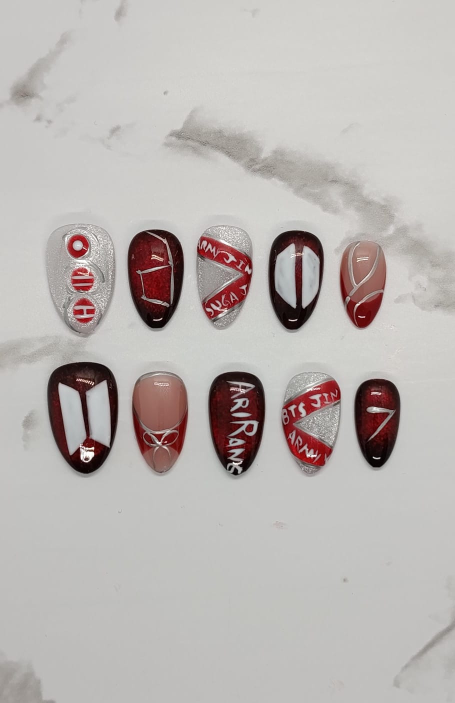 Almond BTS Red and Silver