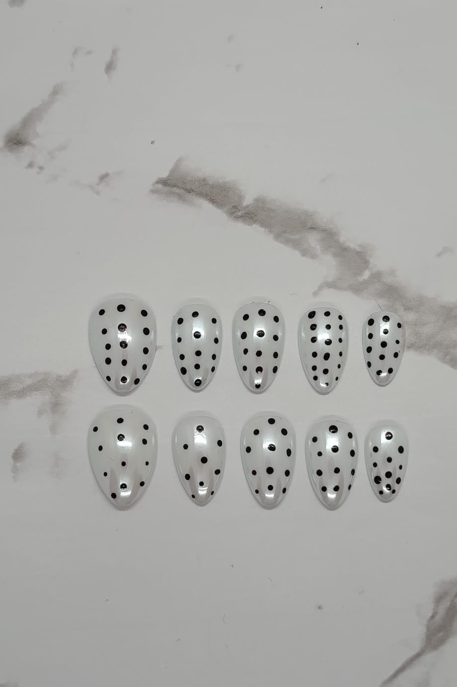 Almond Polka Dot White and Black