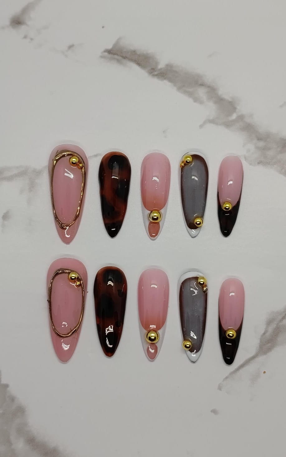 Almond Tortoiseshell Pink and Gold