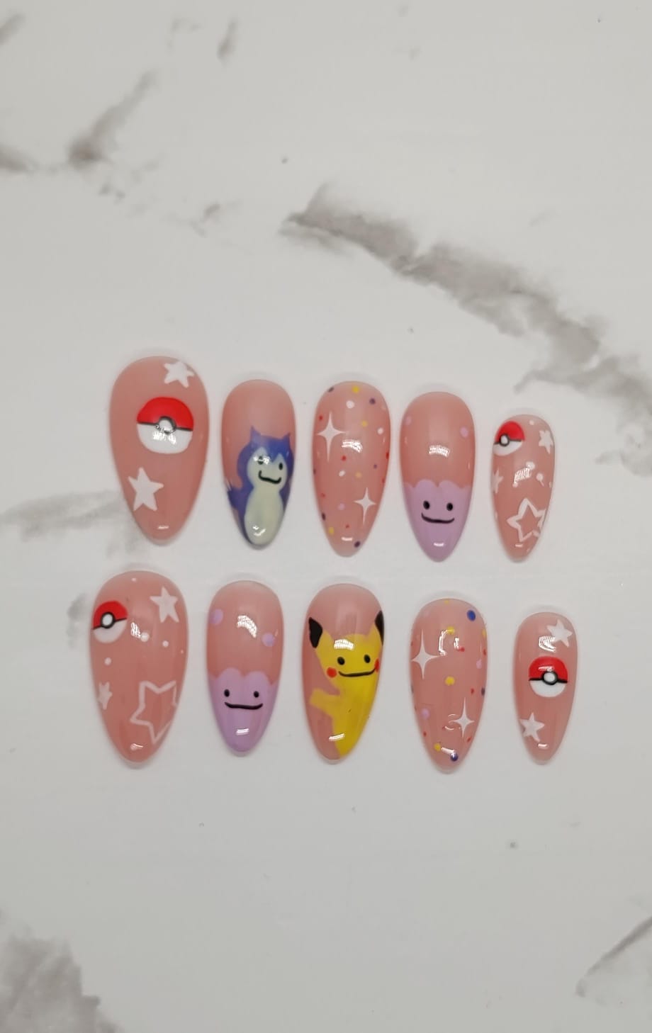 Almond Pokemon Ditto Transforms Nude and Pink