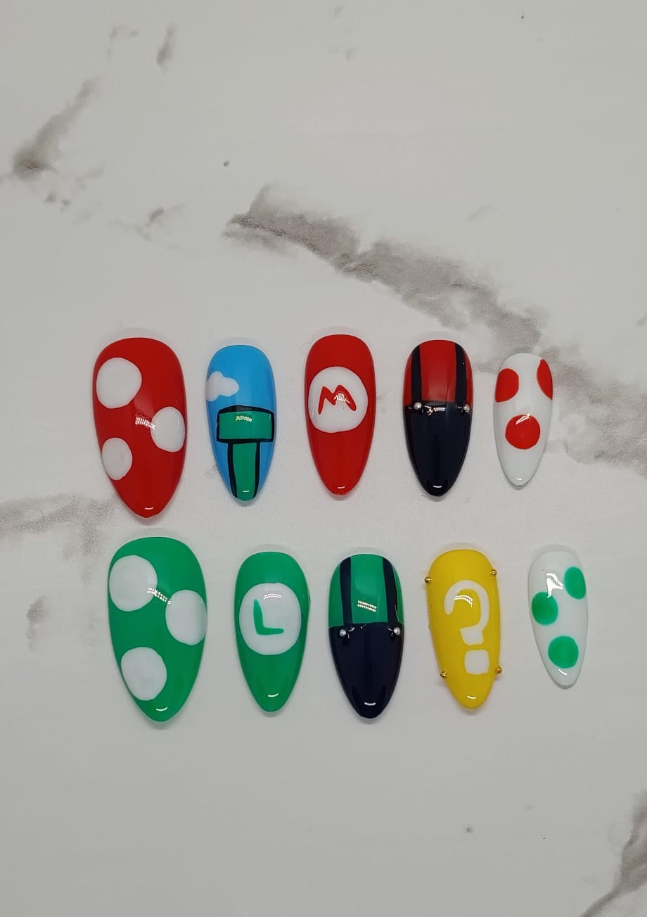 Almond Mario Bros Red and Green